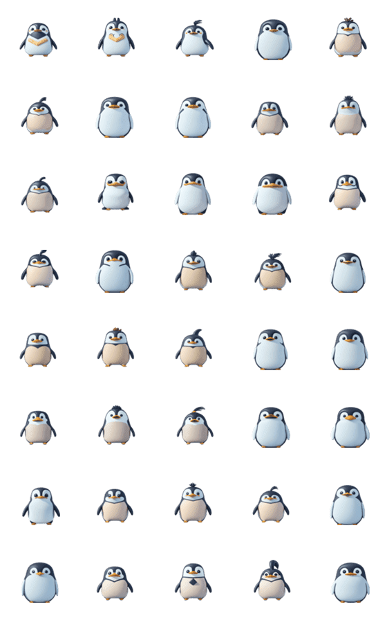 [LINE絵文字]Adorable Penguin Family Vol.3の画像一覧