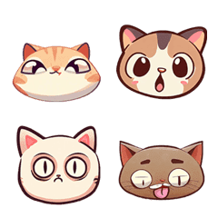 [LINE絵文字] かわいい猫の様々な表情の画像