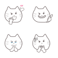 [LINE絵文字] よく使う！ねこの絵文字の画像