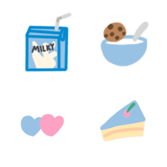 [LINE絵文字] Cute blue emojiの画像