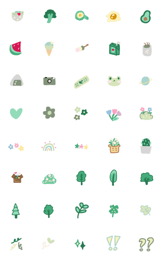 [LINE絵文字]Bright green emojiの画像一覧