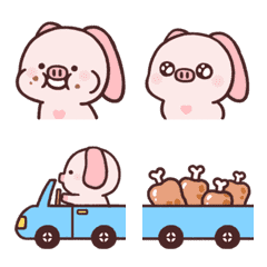 [LINE絵文字] Fly pig-Pei Pei Animated Emoji 01の画像