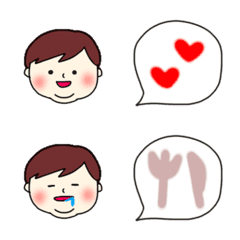 [LINE絵文字] 9:1ヘアーの男の子の画像