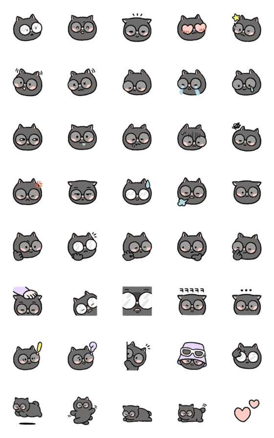 [LINE絵文字]WW Cat Emojiの画像一覧