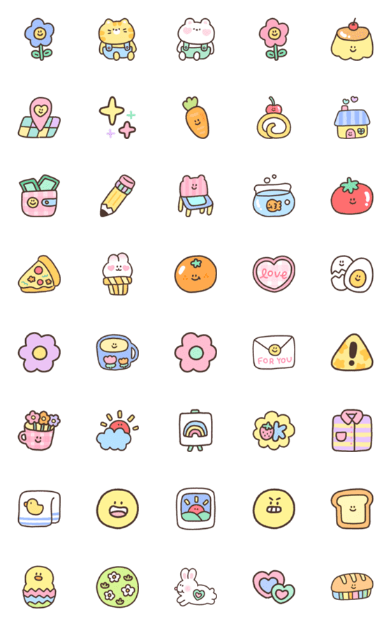 [LINE絵文字]Have a pastel emoji :-)の画像一覧