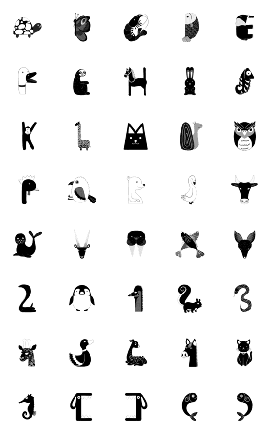 [LINE絵文字]Animals From the Alphabet Emojiの画像一覧