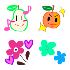 [LINE絵文字] funny pear and apricotの画像