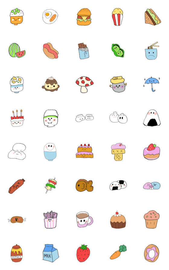 [LINE絵文字]i love u foods v1の画像一覧