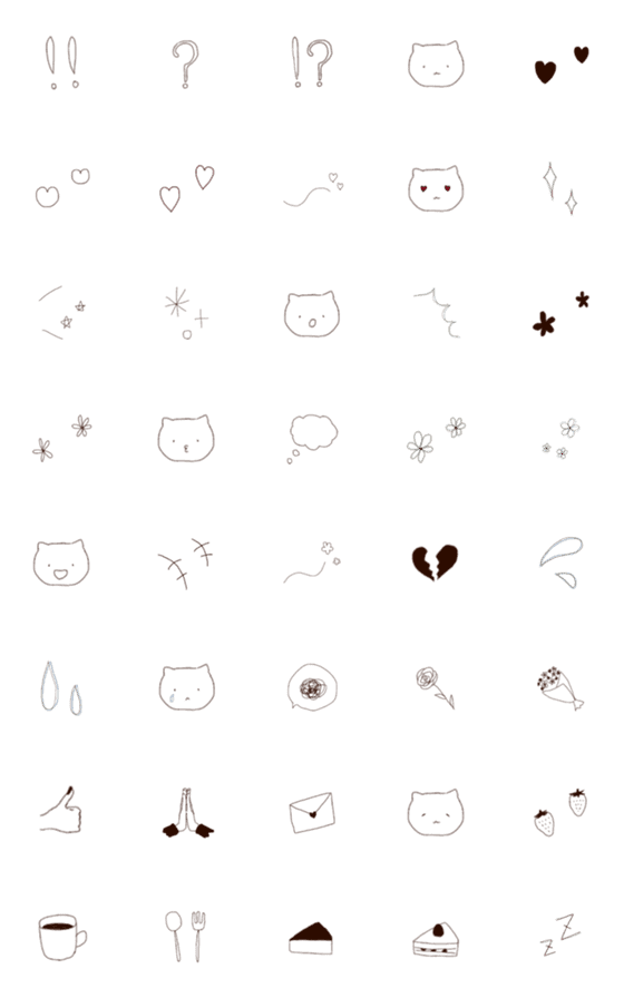 [LINE絵文字]Simple #cats and cafeの画像一覧