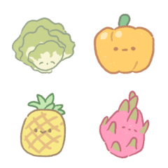 [LINE絵文字] fruits and vegetables cuteの画像