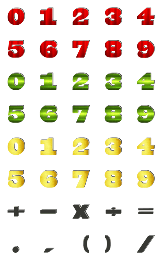 [LINE絵文字]Emoji big numberV2の画像一覧