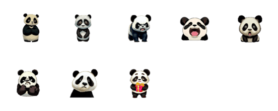 [LINE絵文字]Panda's Emotions, sorrows and joysの画像一覧