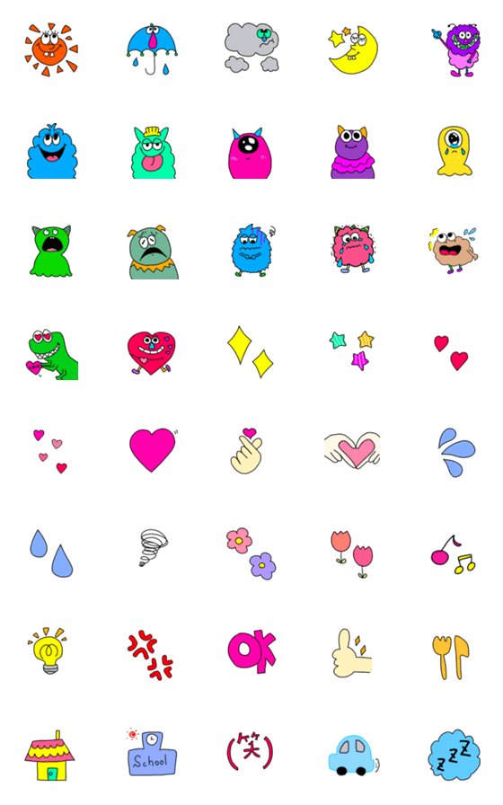 [LINE絵文字]CuteMonster＆emojiの画像一覧