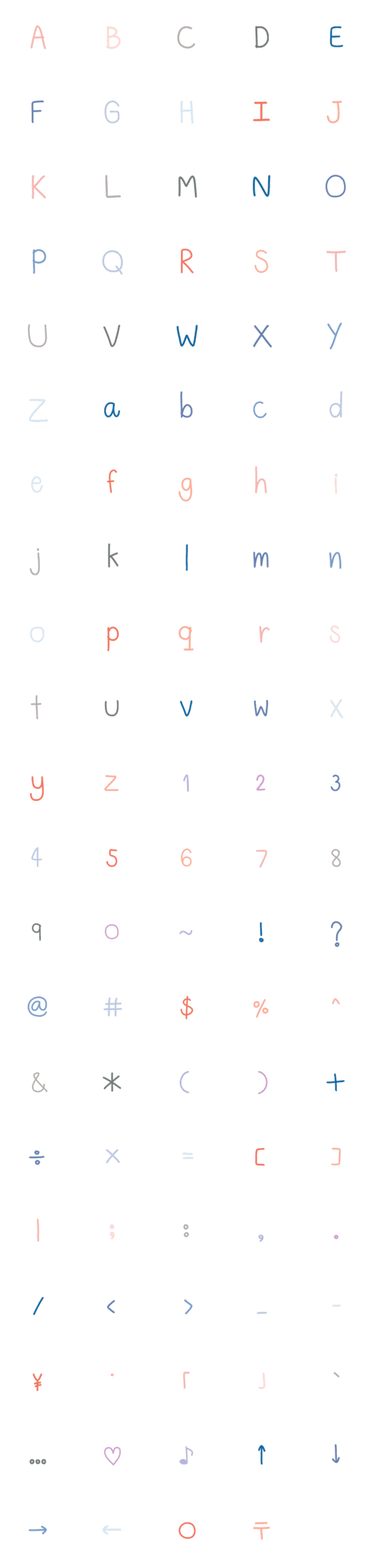 [LINE絵文字]Alphabet by Marie Tarayo.の画像一覧