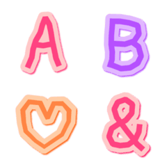 [LINE絵文字] cute alphabet, rainbowの画像