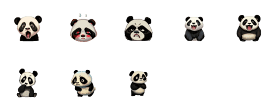 [LINE絵文字]Panda's Emotions, sorrows and joys (2)の画像一覧