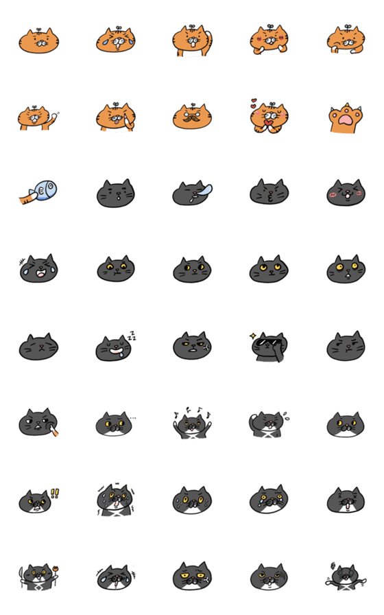 [LINE絵文字]Three cats cute emojiの画像一覧