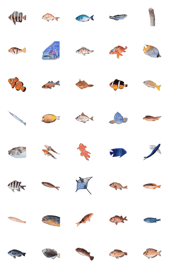 [LINE絵文字]すてきな魚の絵文字の画像一覧