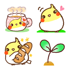 [LINE絵文字] 動く☆可愛いオカメインコ（ルチノー）の画像