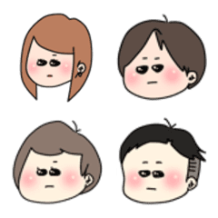 [LINE絵文字] four cute peopleの画像