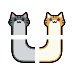 [LINE絵文字] liquid cat_ silver＆orange-newの画像