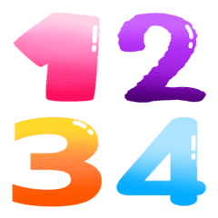 [LINE絵文字] brightly colored numbersの画像