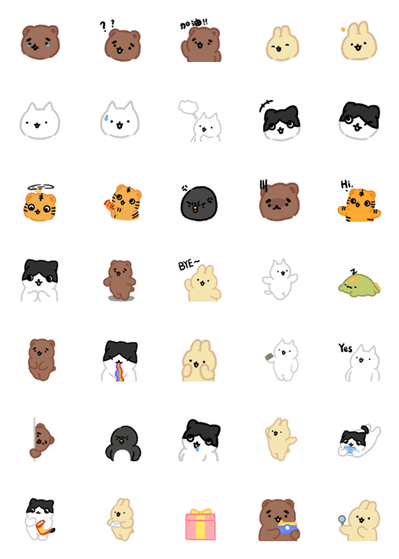 [LINE絵文字]Super cute animal emoticon stickersの画像一覧