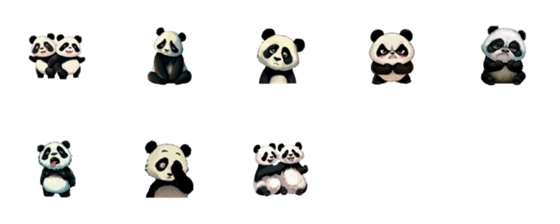 [LINE絵文字]Panda's Emotions, sorrows and joys (6)の画像一覧