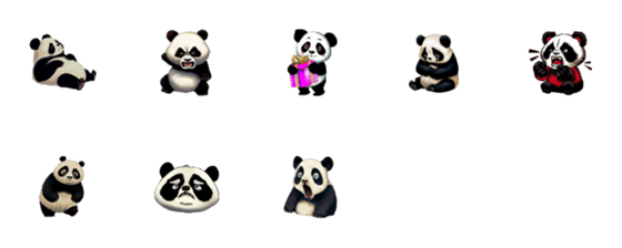 [LINE絵文字]Panda's Emotions, sorrows and joys (5)の画像一覧