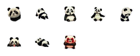 [LINE絵文字]Panda's Emotions, sorrows and joys (4)の画像一覧