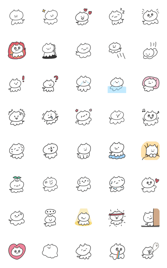 [LINE絵文字]かわいいねこ絵文字の画像一覧