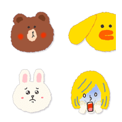 [LINE絵文字] 【コラボ】ブラウンアンドフレンズのEMOJIの画像