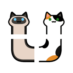 [LINE絵文字] iquid cat_Siamese＆calicoの画像