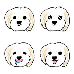 [LINE絵文字] ミックス犬のゆるい絵文字の画像