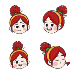 [LINE絵文字] Nu Noi Phom Daeng Emojiの画像