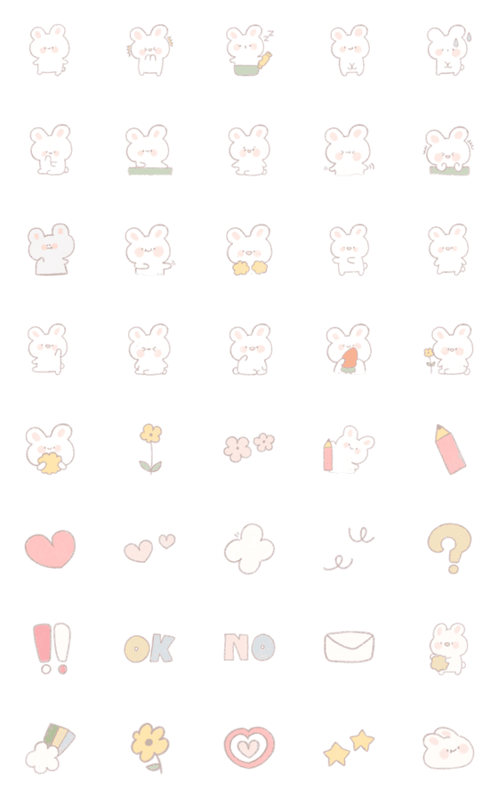 [LINE絵文字]Cute chonly  rabbitの画像一覧