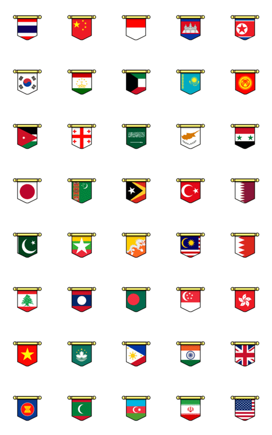 [LINE絵文字]Country Flag Dookdikの画像一覧