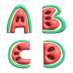 [LINE絵文字] Watermelon Font 3Dの画像