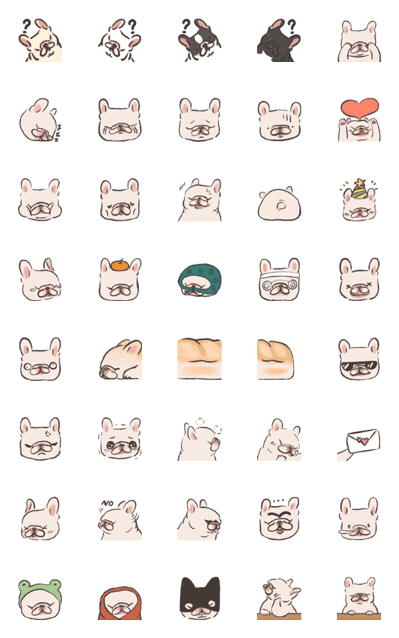 [LINE絵文字]French bulldog Magger ！ Emojiの画像一覧