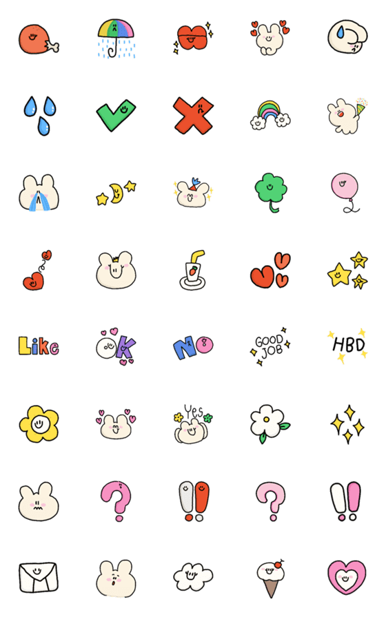 [LINE絵文字]Emoji cute*の画像一覧