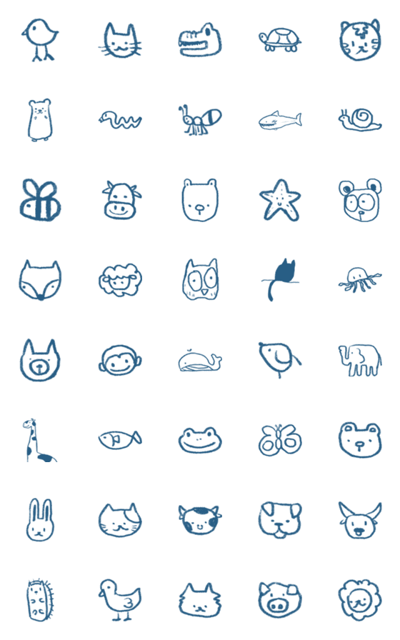 [LINE絵文字]Draw cute animalsの画像一覧