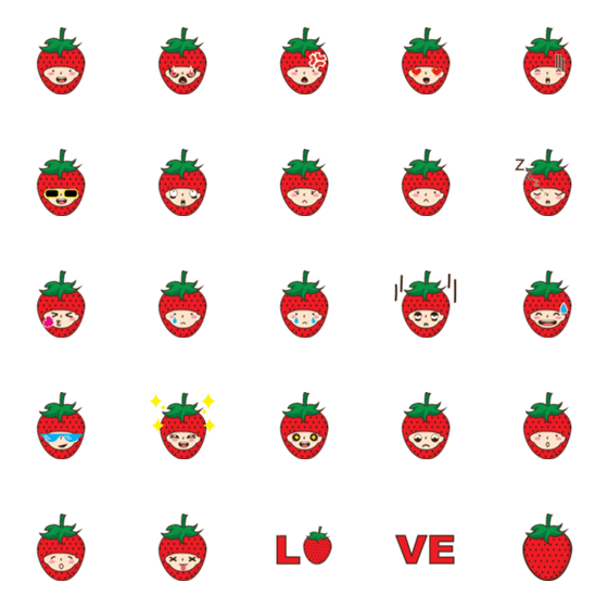 [LINE絵文字]Little Strawberry girlの画像一覧