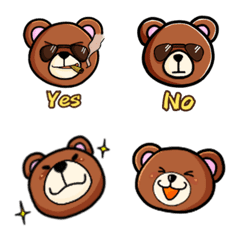 [LINE絵文字] クマくんとクマちゃん (修正版)の画像