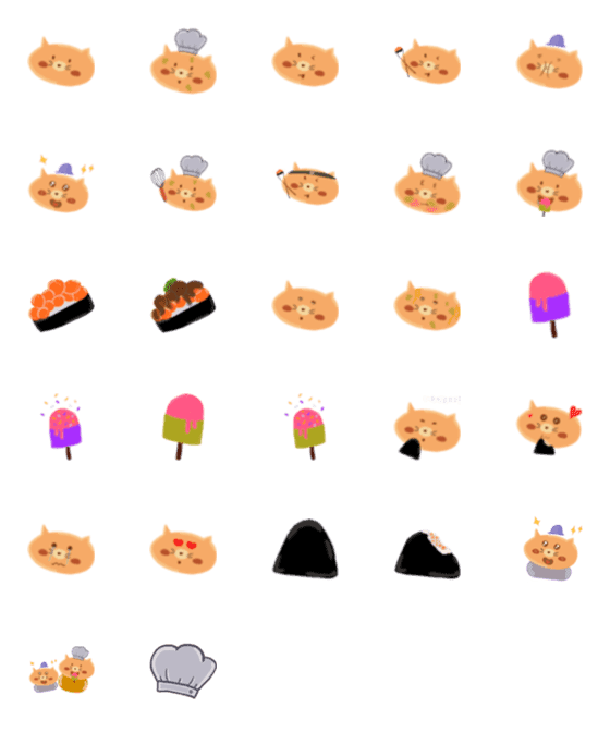 [LINE絵文字]Tofu cooking catの画像一覧