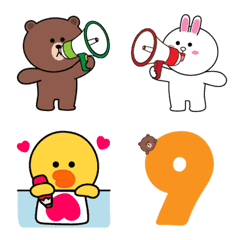 [LINE絵文字] BROWN ＆ FRIENDS Dukdik Emojiの画像