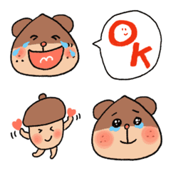 [LINE絵文字] くりくまちゃんのかわいい絵文字の画像