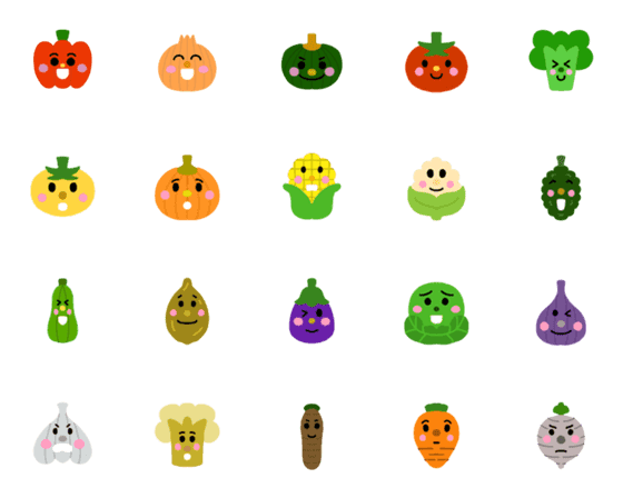 [LINE絵文字]Veggie Emojiの画像一覧