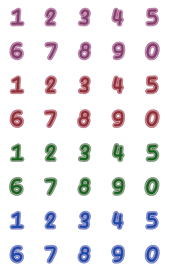 [LINE絵文字]Emoji numbers shiny pink borderの画像一覧