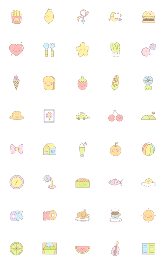 [LINE絵文字]cuteee pastel emojiの画像一覧