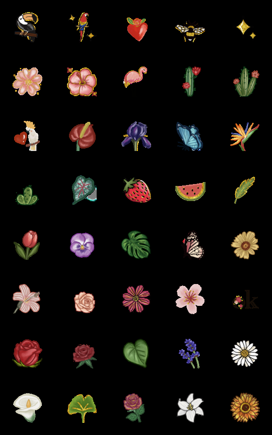 [LINE絵文字]Lovely flowers, cactus ＆ plantsの画像一覧
